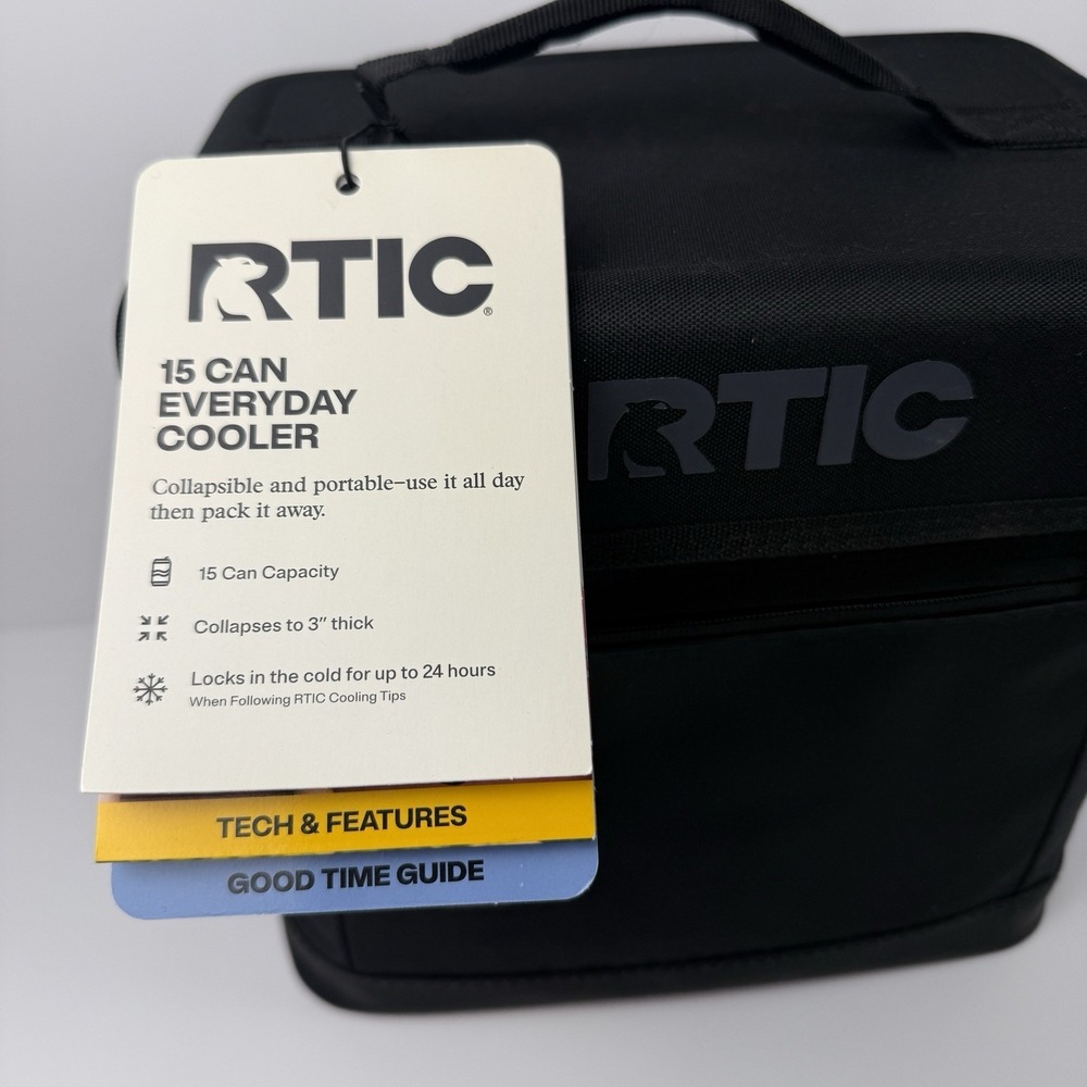 RTIC 15 Can Everyday Soft Black Cooler, 16 QT Collapsible with Bottle Opener NEW - Picture 2 of 14